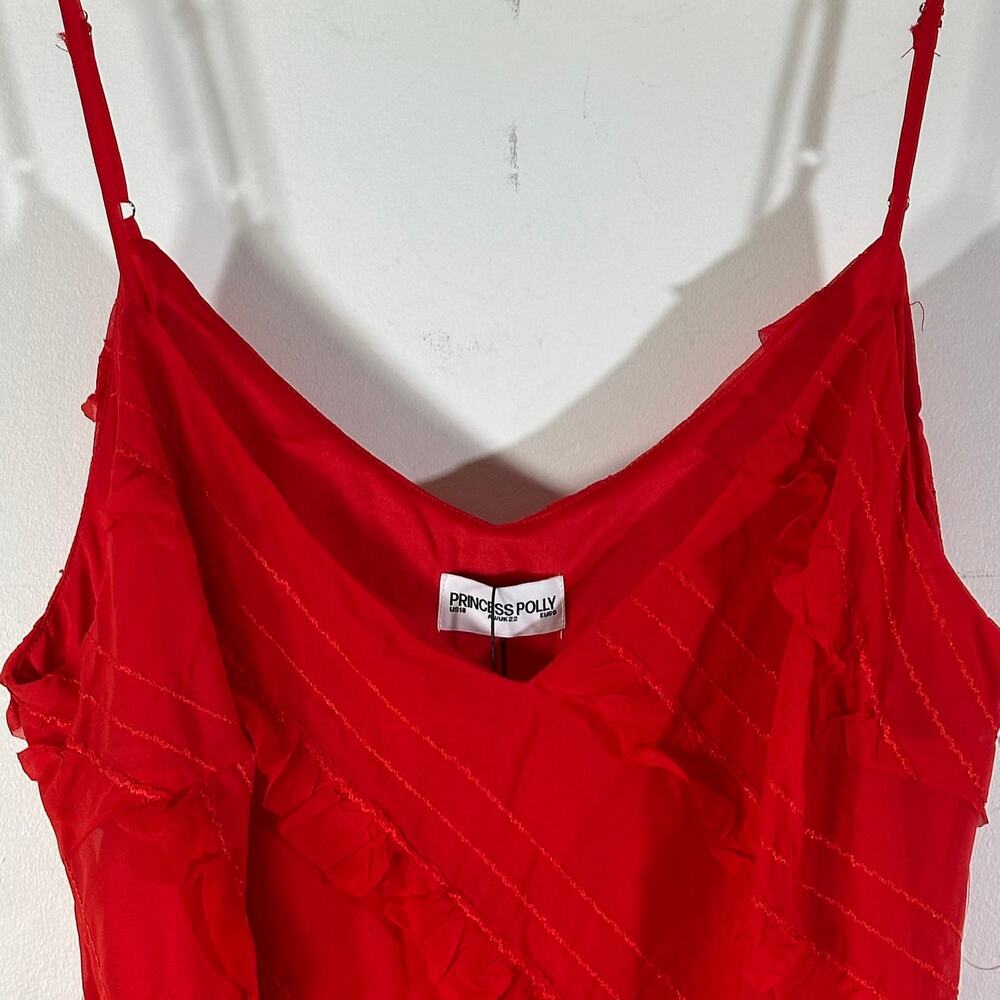 Princess Polly Lars Mini Dress Red Plus Size 18 Cherry - Picture 6 of 11